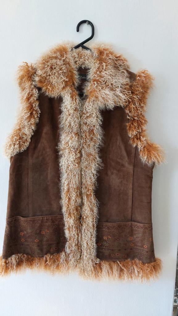 Suede bodywarmer/gilet, Ophalen, Zo goed als nieuw, Bruin