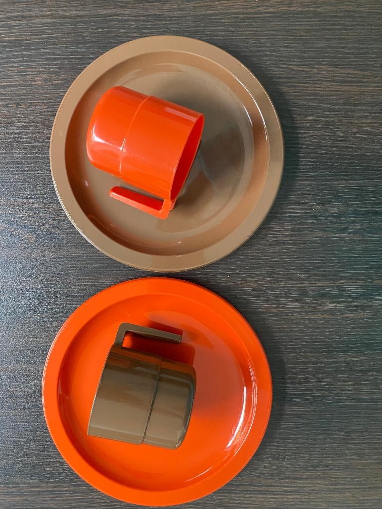 vintage camping bekers en bordjes, Ophalen, Gebruikt