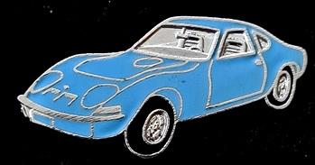 Opel GT pin- lichtblauw emaille, Verzenden, Nieuw, Transport, Speldje of Pin