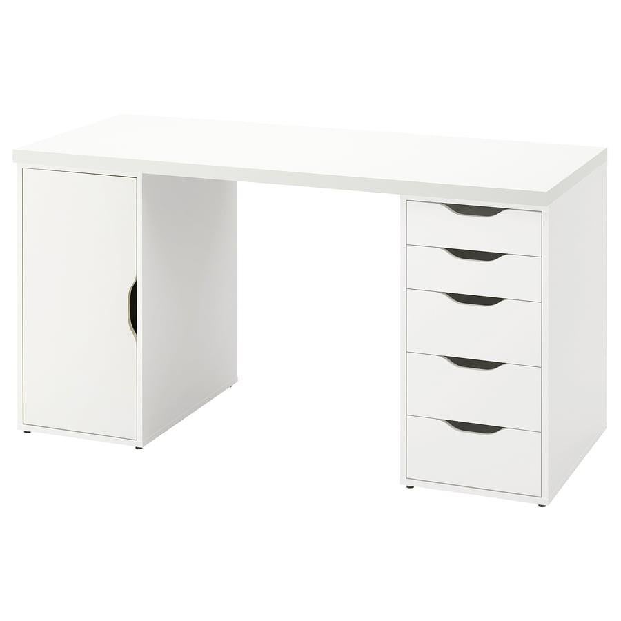 IKEA Lagkapten / Alex bureau wit, Huis en Inrichting, Bureaus, Ophalen, Gebruikt, Scandinavisch, Spaanplaat of MDF