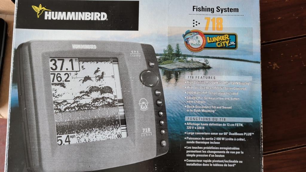 Humminbird 718 visvinder dieptemeter in originele doos, Ophalen of Verzenden, Zo goed als nieuw, Kaartplotter of Fish Finder