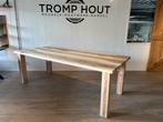 Unieke olijfessen eettafel 225 x 100 cm., Ophalen, Tromphout, 50 tot 100 cm, Tromphout
