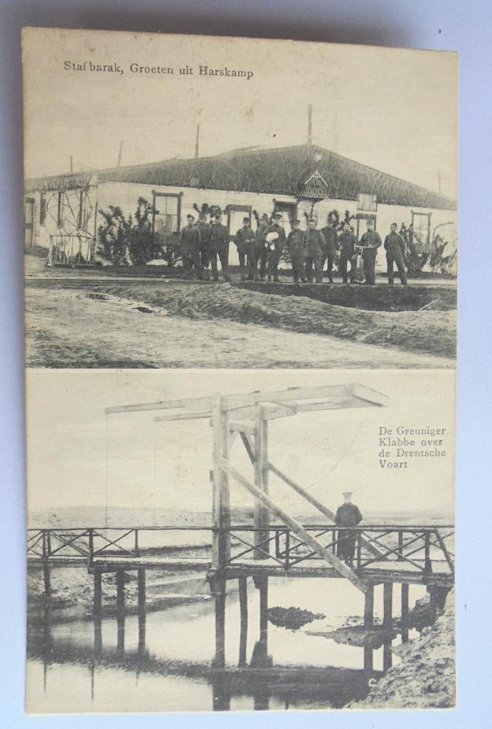 Militair gelopen kaart HARSKAMP 1918, Staf Barak, Greuniger, Ophalen of Verzenden, Voor 1920, Gelopen, Gelderland