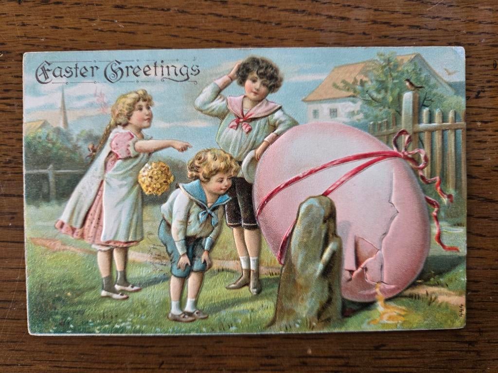 Zeer oude paaskaart, 1907, Ophalen of Verzenden, Voor 1920, Overige thema's