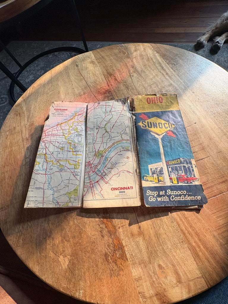 Sunoco Ohio wegenkaart 1962-1963, Gelezen, Overige gebieden, Ophalen of Verzenden, Landkaart