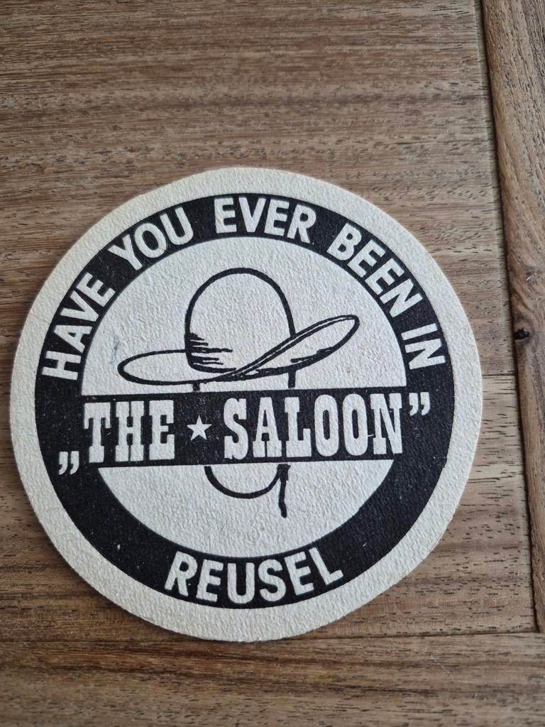 Vintage Dommelsch bierviltje - The Saloon Reusel, Verzamelen, Merken en Reclamevoorwerpen, Gebruikt, Gebruiksvoorwerp, Ophalen of Verzenden