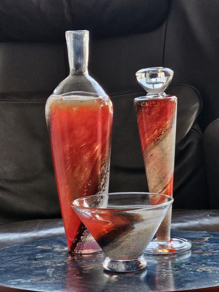 Kosta Boda glaswerk driedelige set Twister door Kjell Engman, Ophalen