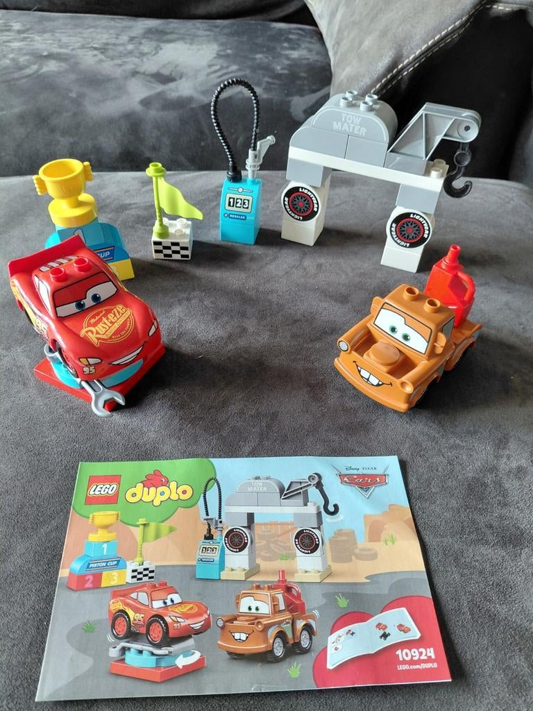 Duplo Cars Bliksem en Takel 10924, compleet met boekje. €10., Ophalen, Zo goed als nieuw, Duplo