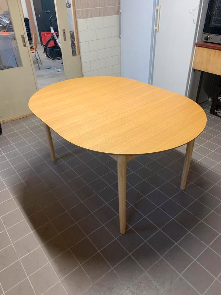 Ovale/ronde tafel, uitschuifbaar met 2 delen, Huis en Inrichting, Tafels | Eettafels, Gebruikt, 100 tot 150 cm, 150 tot 200 cm