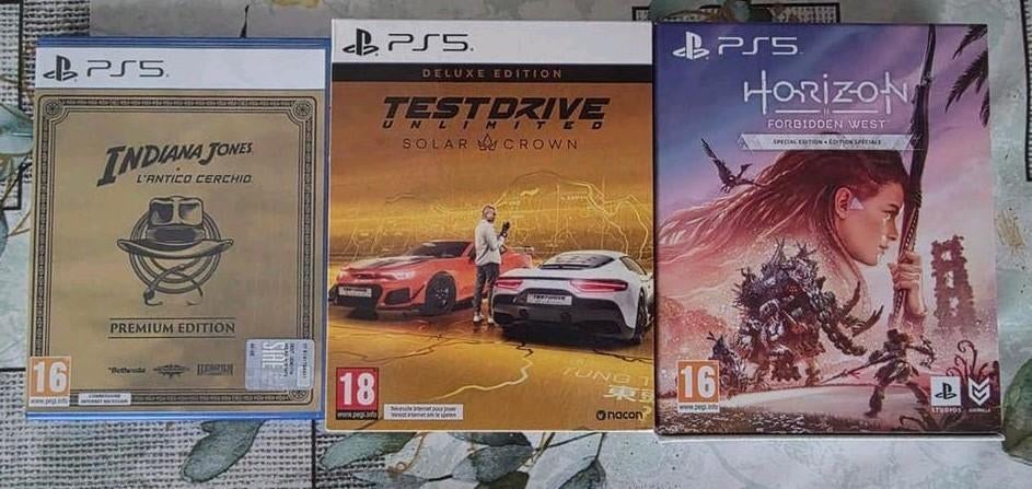 PS5 games: Indiana Jones, Horizon, Test Drive, Spelcomputers en Games, Games | Sony PlayStation 5, Ophalen of Verzenden, Zo goed als nieuw