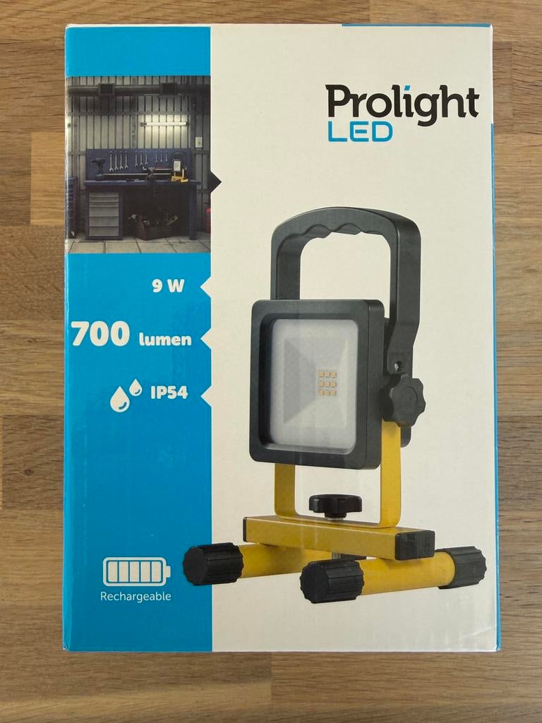 Nieuwe Led bouwlamp Prolight 9W op accu, Ophalen of Verzenden, Nieuw, Minder dan 50 watt, Lamp