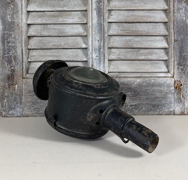 Antieke Franse zwarte koets lantaarn voor decoratie, Ophalen of Verzenden