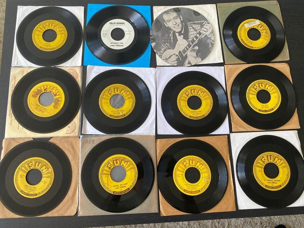 12x SINGLE CARL PERKINS, VOORNAMELIJK SUN RECORDS, Cd's en Dvd's, Gebruikt, 7 inch, Single, Ophalen of Verzenden
