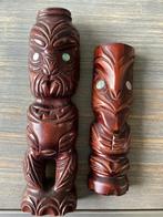Twee Teko Teko Tiki Maori Beelden 26 en 19 cm, Antiek en Kunst, Ophalen of Verzenden