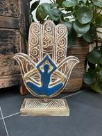 Houtsnijwerk hand fatima fatma hamsa yoga zen decoratie 42cm, Nieuw, Ophalen of Verzenden, https://verburgtvintage.nl/#contact