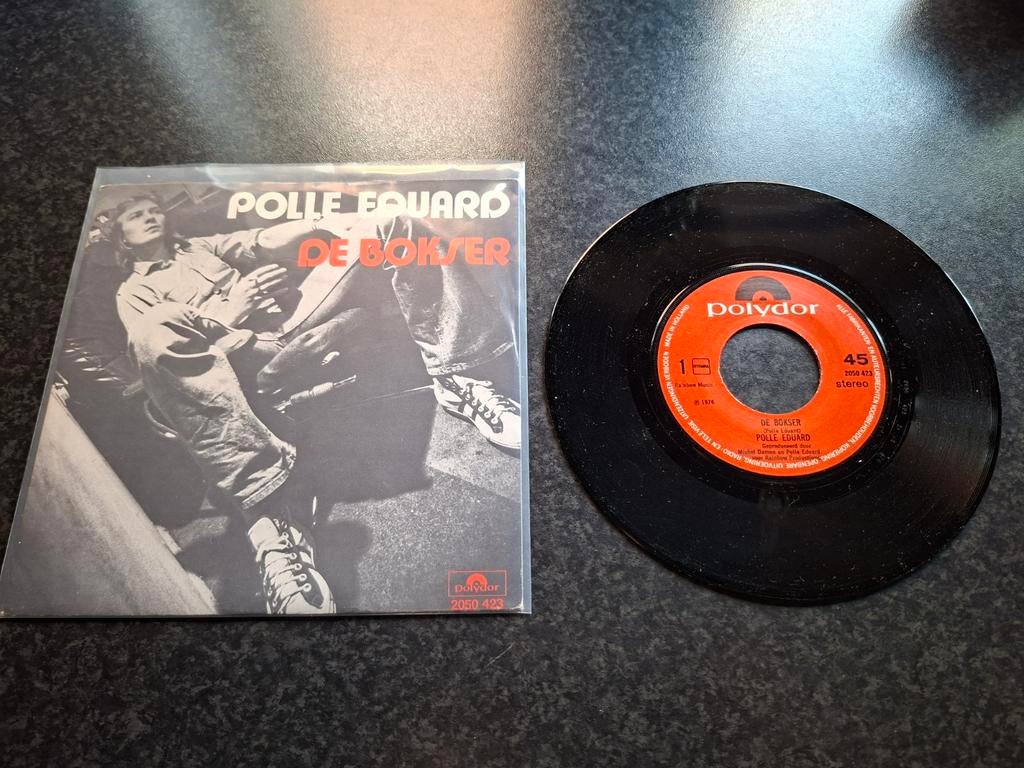 Polle eduard de bokser singel en hoes in bijna nieuwstaat, Ophalen of Verzenden, Zo goed als nieuw, Overige formaten, Levenslied of Smartlap