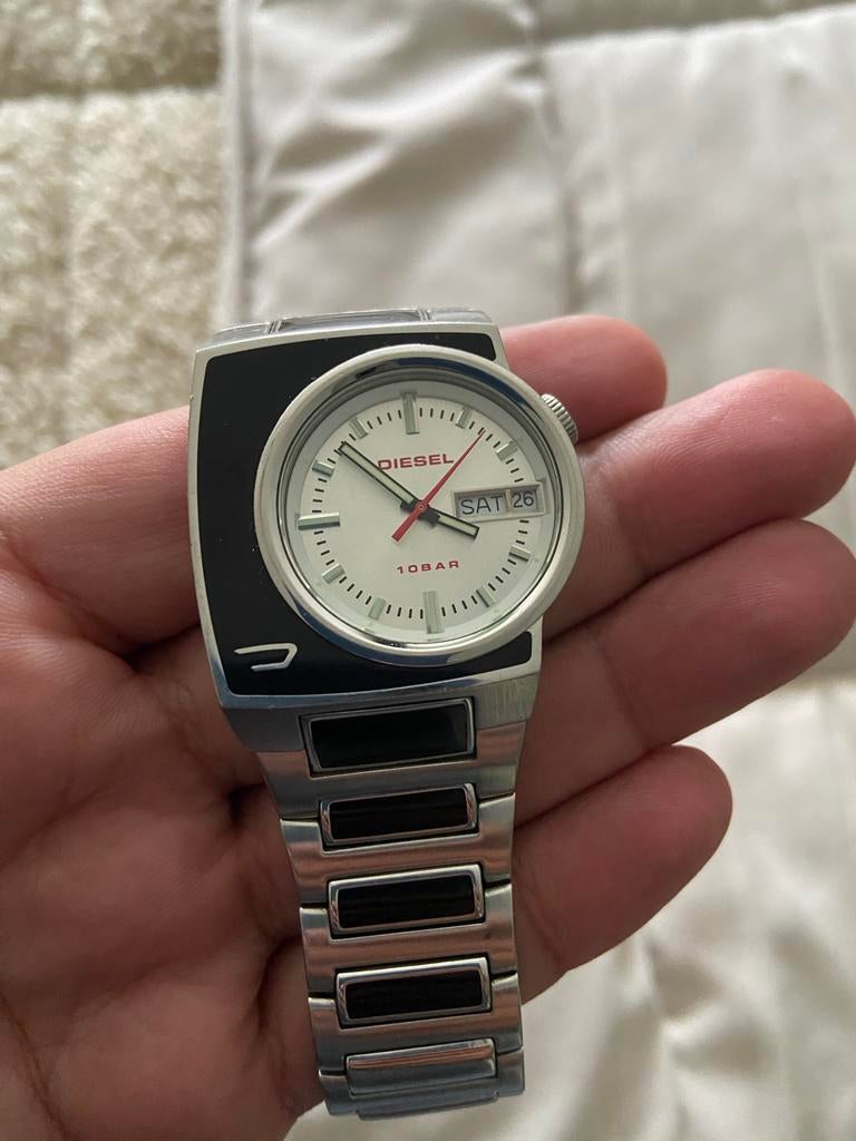 Zeldzaam Diesel Art Deco Horloge - Retro Jaren '60/'70 Stijl, Ophalen of Verzenden, Zo goed als nieuw