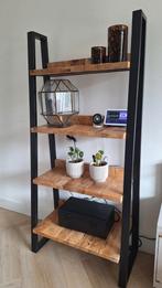 Stevige wandkast mangohout met staal van Bommel wonen, Huis en Inrichting, Ophalen, Zo goed als nieuw, Minder dan 150 cm, 150 tot 200 cm