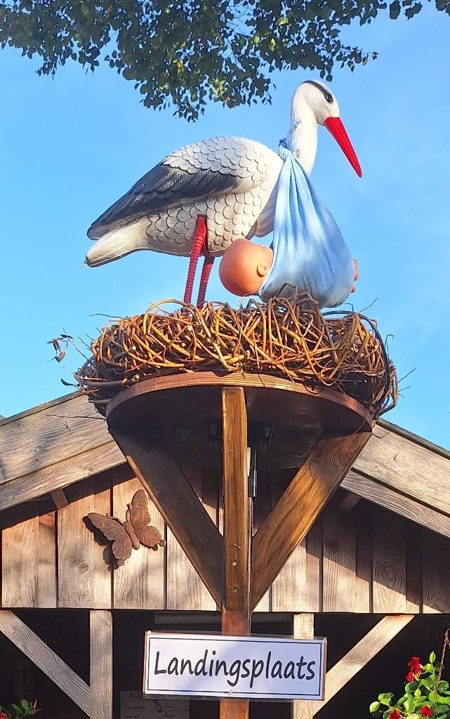 ooievaar - geboorte, Kinderen en Baby's, Ophalen, Zo goed als nieuw, Geboortebord