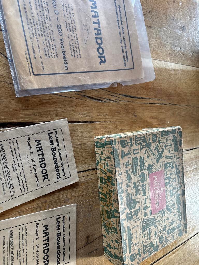 Korbuly Matador No. 2Z Houten Meccano Bouwdoos Vintage, Gebruikt, Ophalen, Overige merken, Groter dan 1:32