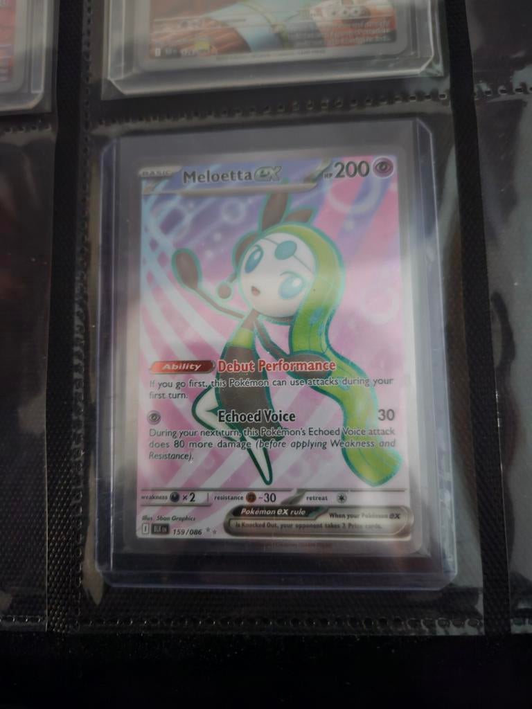 Pokemon Meloetta ex 159/086 Black Bolt, Ophalen of Verzenden, Zo goed als nieuw, Losse kaart, Foil