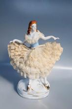 Vintage porseleinen ballerina met kanten jurk, Ophalen of Verzenden