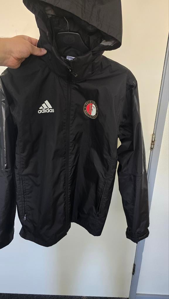 Adidas Feyenoord Regenjas Zwart Maat S-M, Zwart, Ophalen of Verzenden, Zo goed als nieuw, Adidas