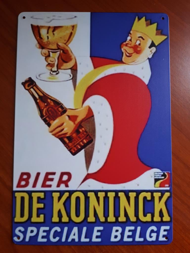 De Koninck Bier 20x30 cm Metalen Reclamebord, Verzamelen, Biermerken, Ophalen of Verzenden, Nieuw, Reclamebord, Plaat of Schild