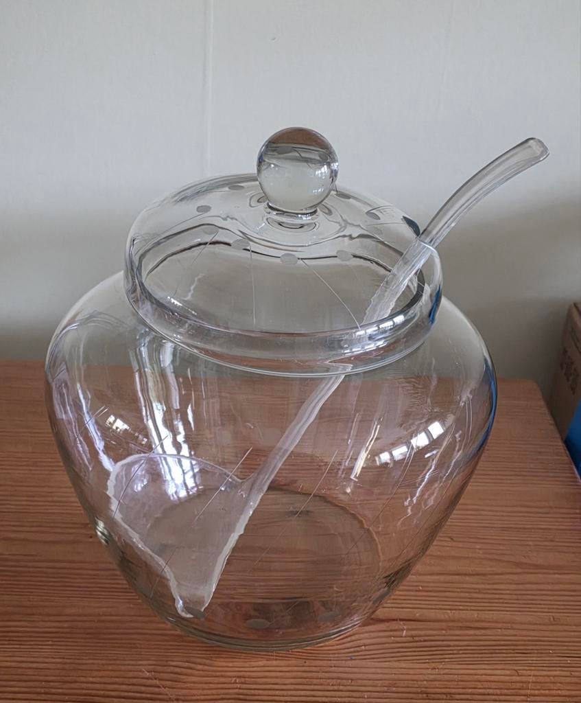 Vintage punch bowl set rookglas + 5 kopjes, Ophalen of Verzenden