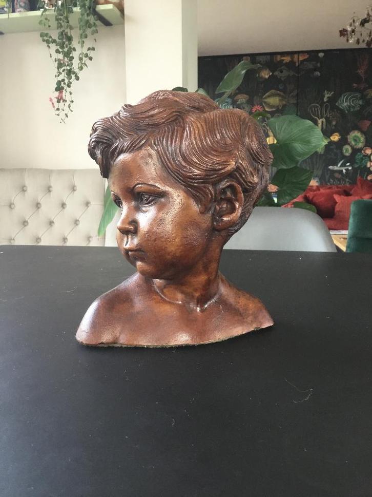 Vintage kinderhoofd buste door Paridon, Antiek en Kunst, Kunst | Beelden en Houtsnijwerken, Ophalen