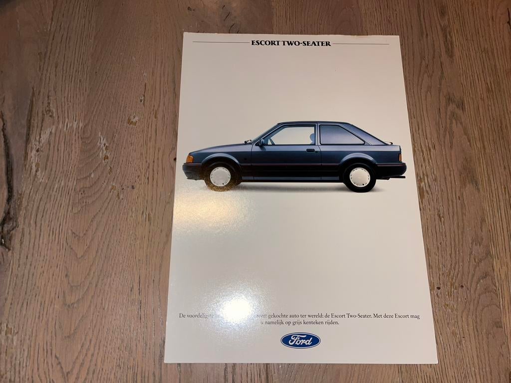 Leaflet Ford Escort Two-seater(ca 1990), Ophalen of Verzenden, Zo goed als nieuw, Ford