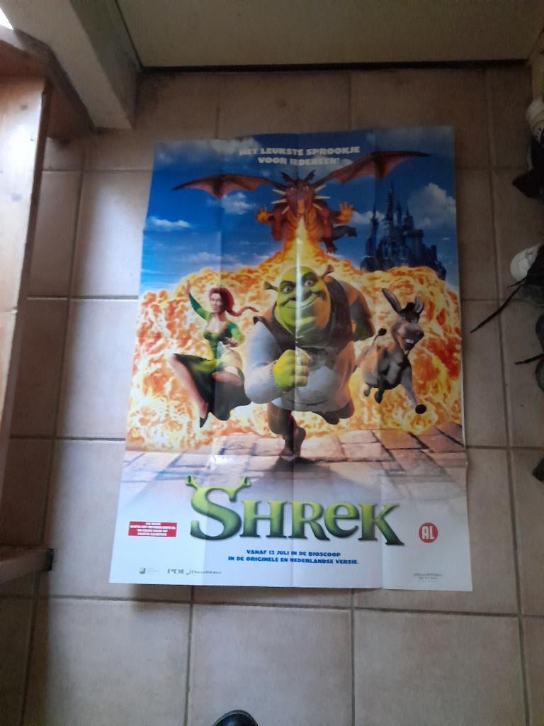 Shrek Filmposter, Rechthoekig Staand, Ophalen of Verzenden, Zo goed als nieuw, A1 t/m A3