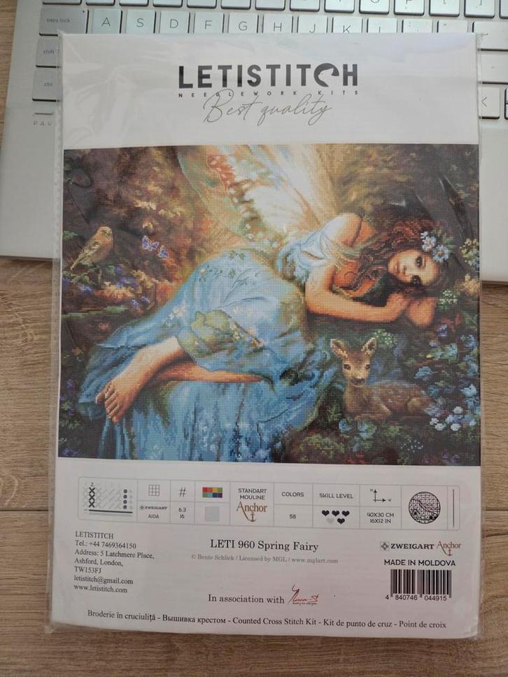 borduurpakket Letistitch Spring Fairy, Hobby en Vrije tijd, Borduren en Borduurmachines, Nieuw, Borduurpakket, Handborduren, Ophalen of Verzenden
