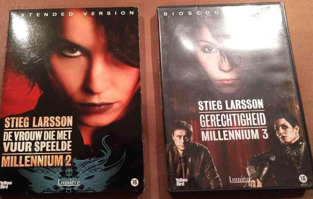 Millennium ( Stieg Larson ) DVD 's + Boek, Vanaf 12 jaar, Ophalen of Verzenden, Zo goed als nieuw, Actiethriller