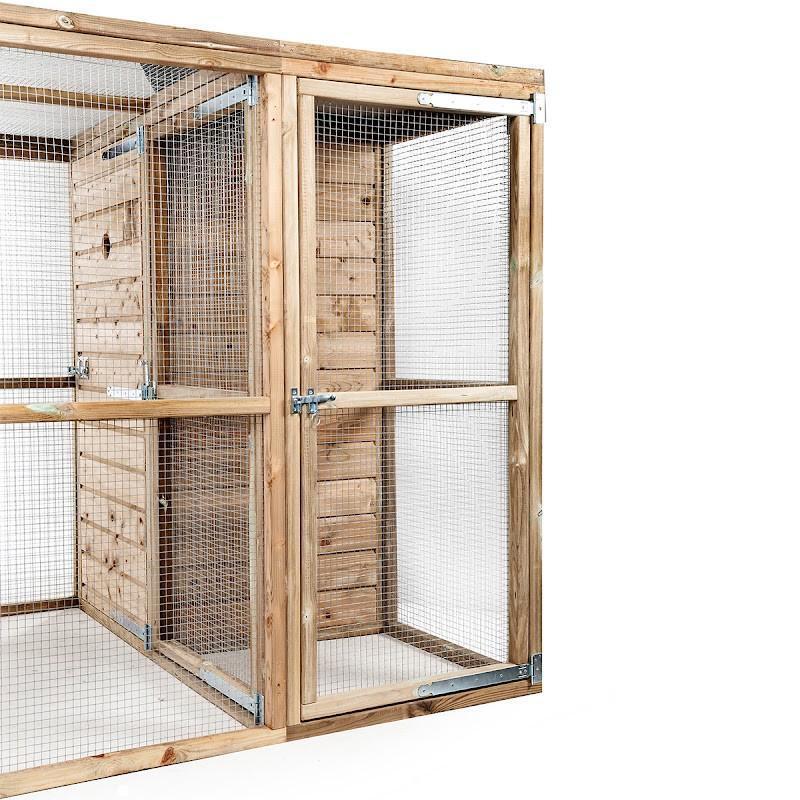 Volière Koen met een sluis van gaas en nachthok, Dieren en Toebehoren, Vogels | Hokken en Kooien, Ophalen of Verzenden, Nieuw