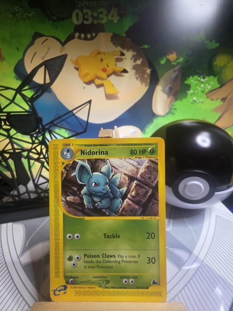 Nidorina 83/144 Pokemon Skyridge, Ophalen of Verzenden, Zo goed als nieuw, Losse kaart