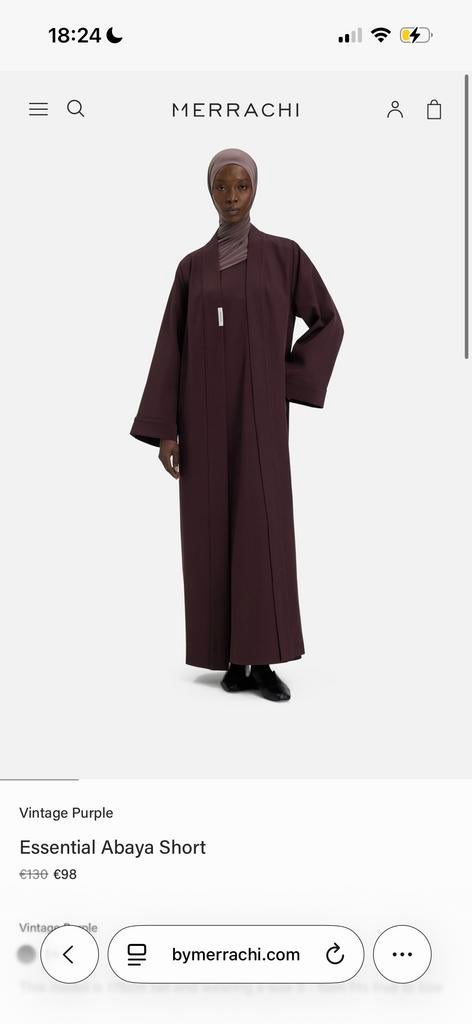 Merrachi Vintage Paarse Abaya - Maat XS, Regular Lengte, Paars, Ophalen of Verzenden, Zo goed als nieuw, Maat 34 (XS) of kleiner