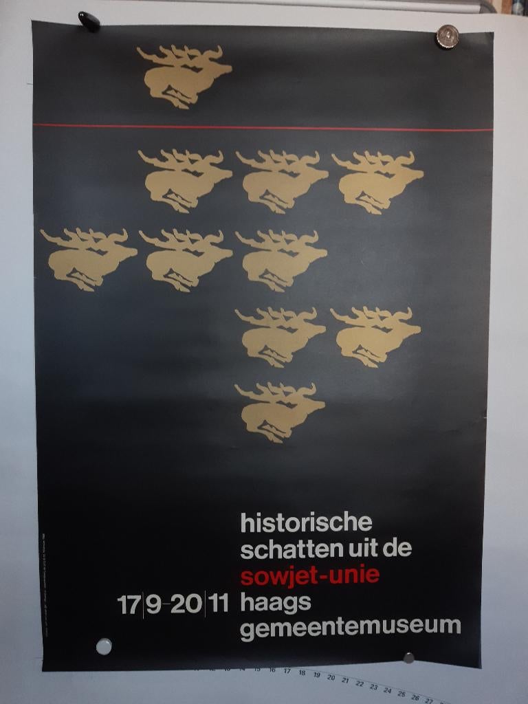 Originele poster Sowjet schatten Haags Gemeentemuseum, Verzenden, A1 t/m A3, Film en Tv, Rechthoekig Staand