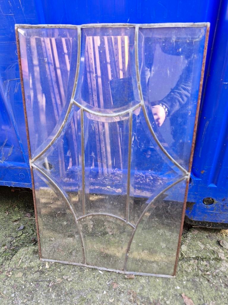 Glas in lood raam 31x49  2x, Ophalen, Minder dan 80 cm, Glas in lood, Minder dan 80 cm