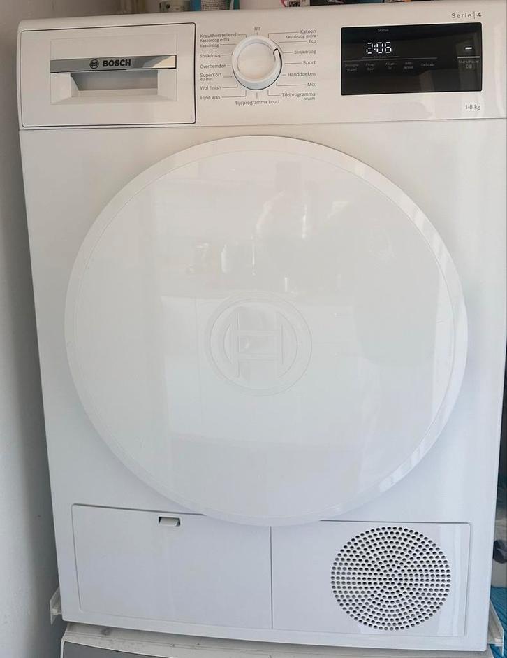Bosch Serie 4 warmtepompdroger (2024), Witgoed en Apparatuur, Wasdrogers, Zo goed als nieuw, Condens, Voorlader, 6 tot 8 kg, 85 tot 90 cm