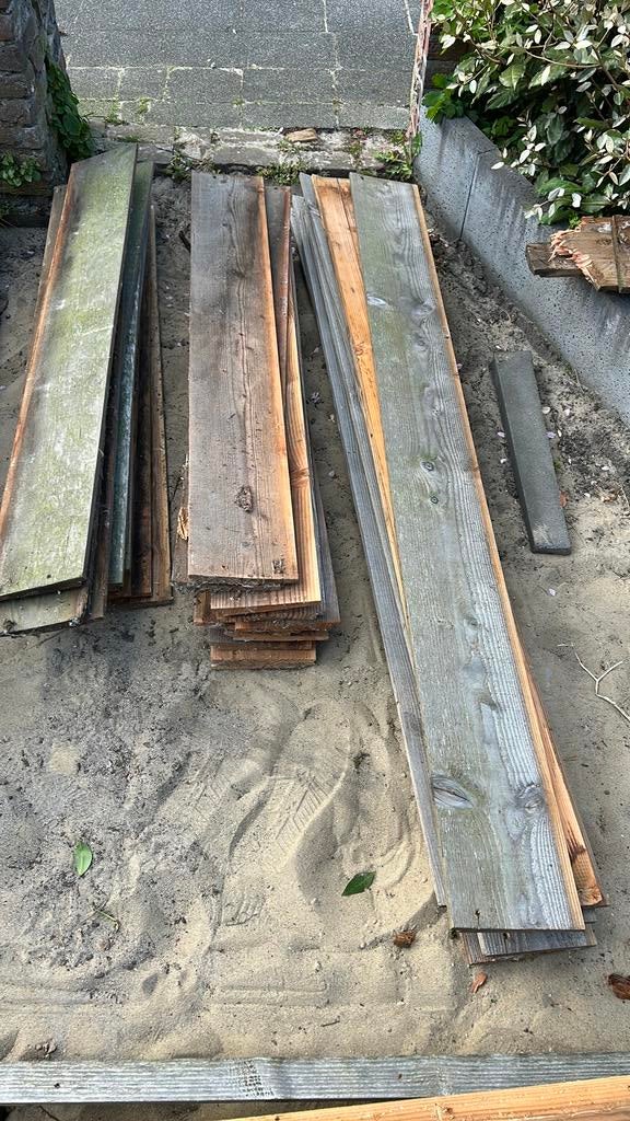 Diverse  (rabat) planken te koop (190x19, 130x19), Tuin en Terras, Tuinhuizen, Ophalen, Gebruikt, Hout, Schuur