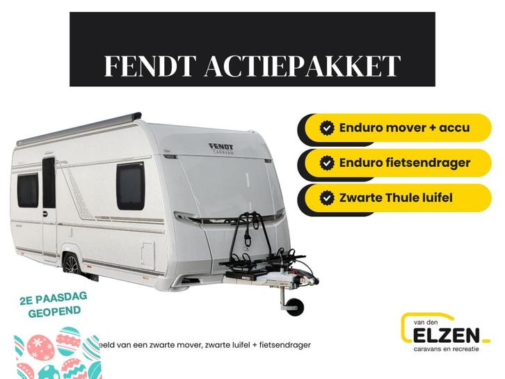 Fendt Bianco Black Edition 465 SFB ACTIE € 2.960,-, Caravans en Kamperen, Caravans, Bedrijf, tot en met 4, 1250 - 1500 kg, Rondzit