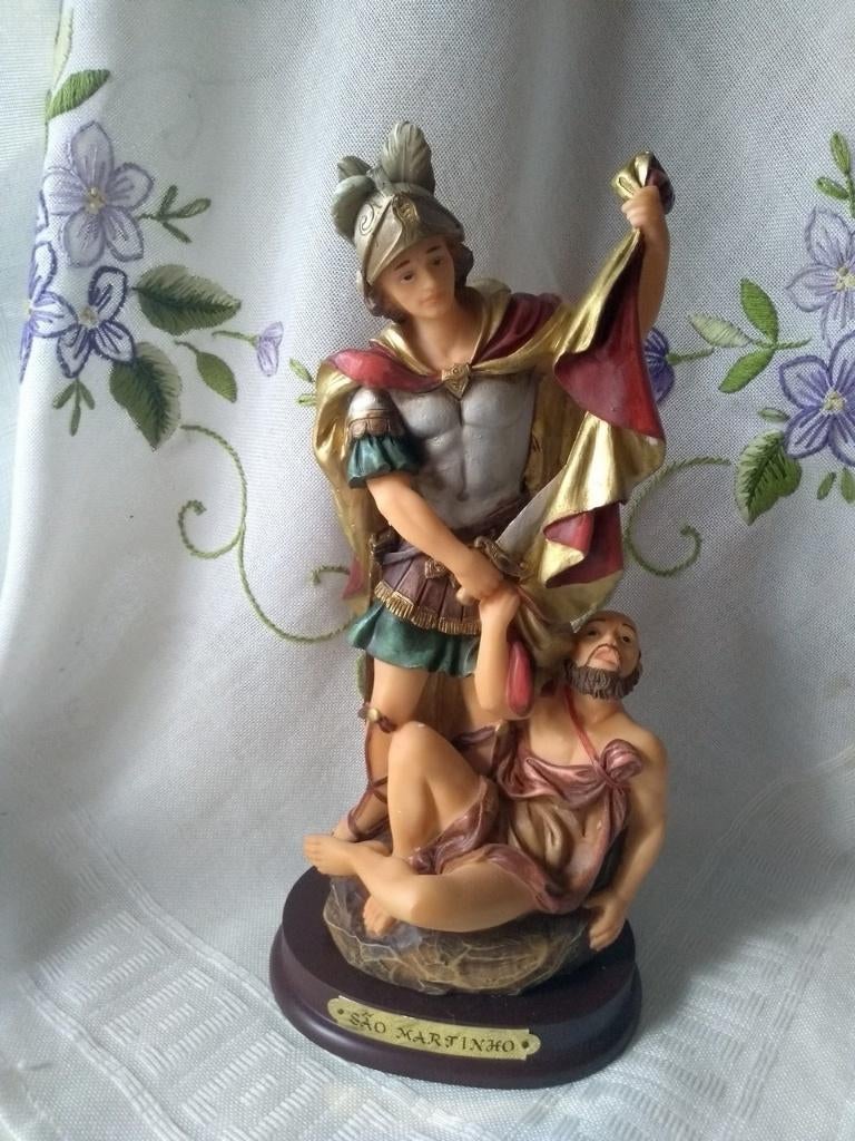 621 beeldje van de Heilige Martinus met bedelaar, Ophalen of Verzenden, Zo goed als nieuw, Beeld(je), Christendom | Katholiek