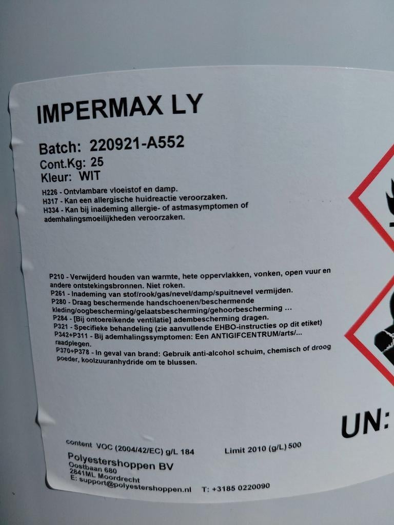 Dakbedekking Impermax LY vloeibaar 25 kg wit, Ophalen, Nieuw, Wit