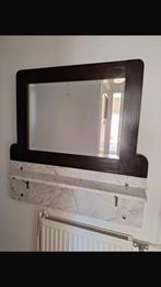 Antieke spiegel met marmeren plaat, Ophalen, Rechthoekig, 50 tot 100 cm, Minder dan 100 cm