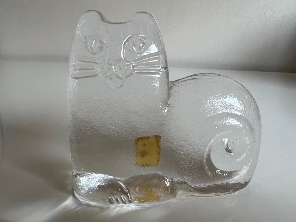 Vintage Lisa Larson~Royal Krona Kat Art Glass Djur I Frihet, Antiek en Kunst, Kunst | Designobjecten, Ophalen of Verzenden