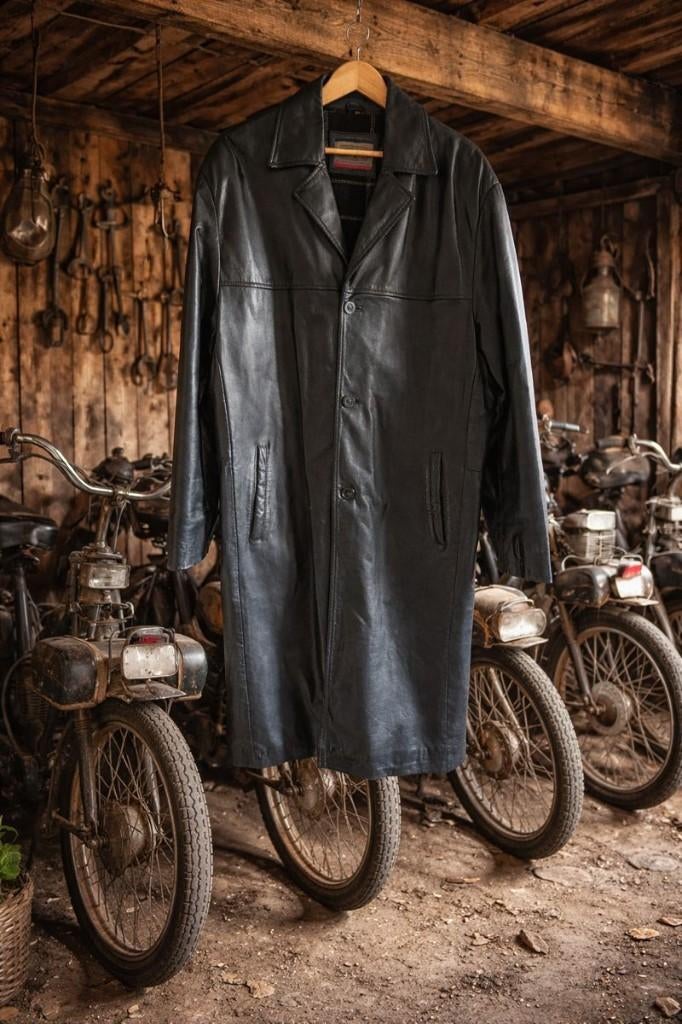 Leren Jas lang Maat 54 S-2000 Nog als nieuw Solex Jas, Ophalen of Verzenden, Zo goed als nieuw, Maat 52/54 (L), Zwart