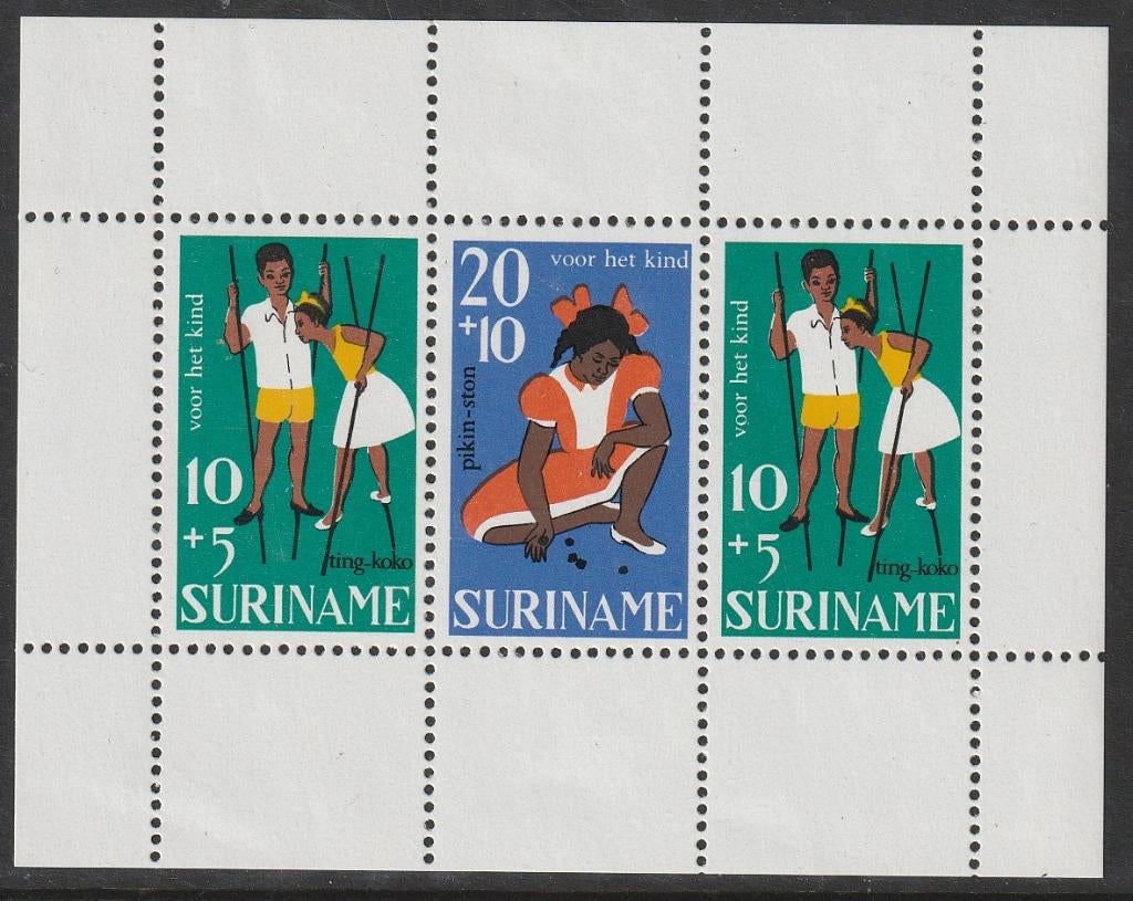 Suriname 1967 489 Kinder-blok, Postfris, Ophalen of Verzenden, Postfris