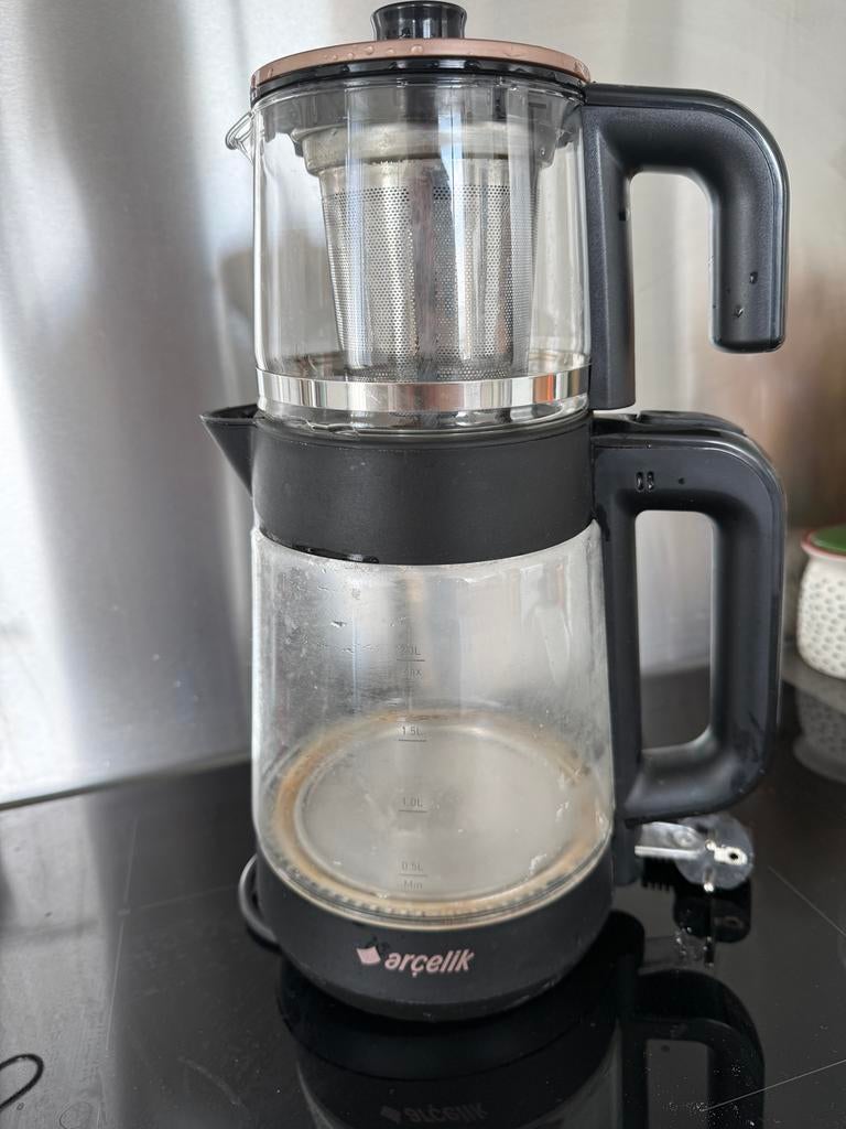 Arçelik Theezetapparaat - Turkse Theepot, Witgoed en Apparatuur, Waterkokers, 2 liter of meer, Ophalen of Verzenden, Zo goed als nieuw