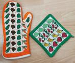 Ovenwant en pannenlap set - Groente en fruit print, Ophalen of Verzenden, Nieuw
